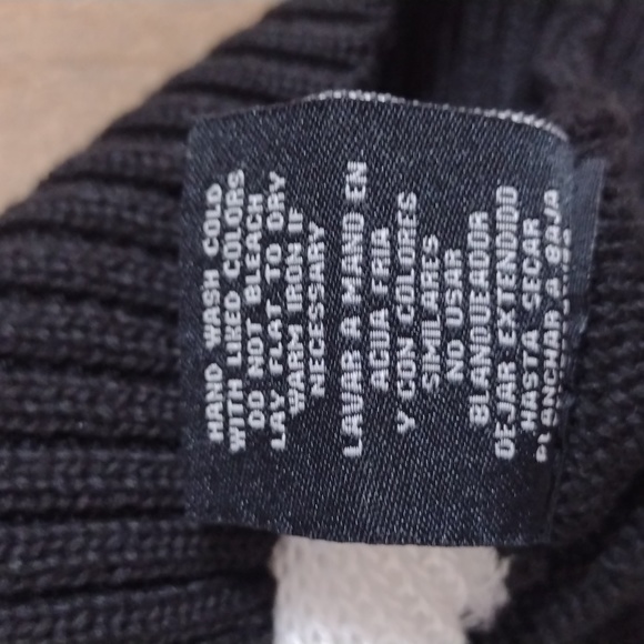 Mesh & Lace Black Snowman Polka Dot Heavy Knit Sweater Size M - Picture 7 of 10